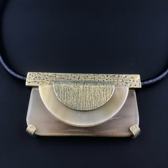 Silpada Eclipse Brass leather and horn necklace - Picture 14 of 17